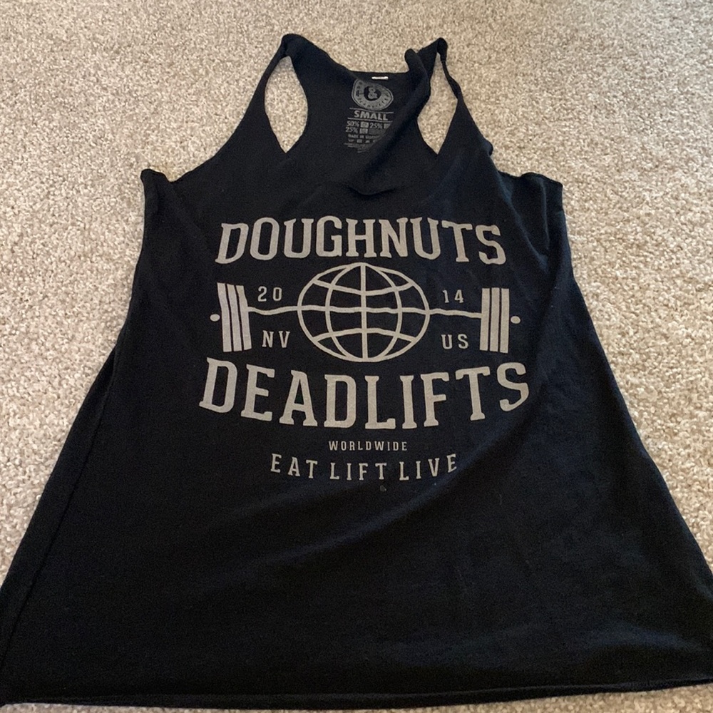 Doughnuts and deadlifts tank top stringer